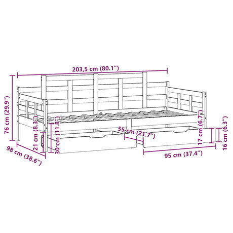Daybed With Drawers Without Mattress Solid Wood