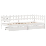 Daybed With Drawers Without Mattress White 80X200 Cm Solid Wood