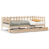 Daybed With Drawers Without Mattress 90X200 Cm Solid Wood