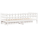 Daybed With Drawers Without Mattress White 90X200 Cm Solid Wood