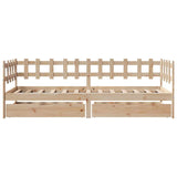 Daybed With Drawers Without Mattress 90X190 Cm Single Solid Wood