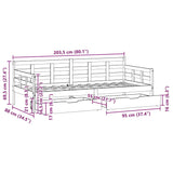 Daybed With Drawers Without Mattress Solid Wood