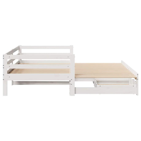 Daybed With Drawers Without Mattress White 90X200 Cm Solid Wood