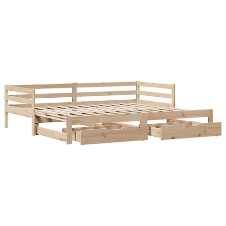 Daybed With Trundle And Drawers Without Mattress 90X190 Cm Single