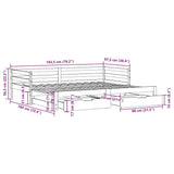 Daybed With Trundle And Drawers Without Mattress White 90X190 Cm Single