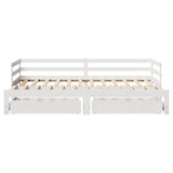 Daybed With Trundle And Drawers Without Mattress White 90X190 Cm Single