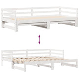 Daybed With Trundle And Drawers Without Mattress White 90X190 Cm Single