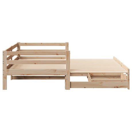 Daybed With Trundle And Drawers Without Mattress 80X200 Cm