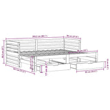 Daybed With Drawers Without Mattress Solid Wood