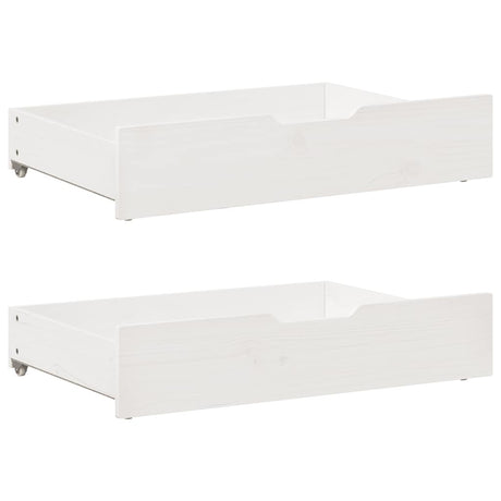 Daybed With Trundle And Drawers Without Mattress White 90X200 Cm