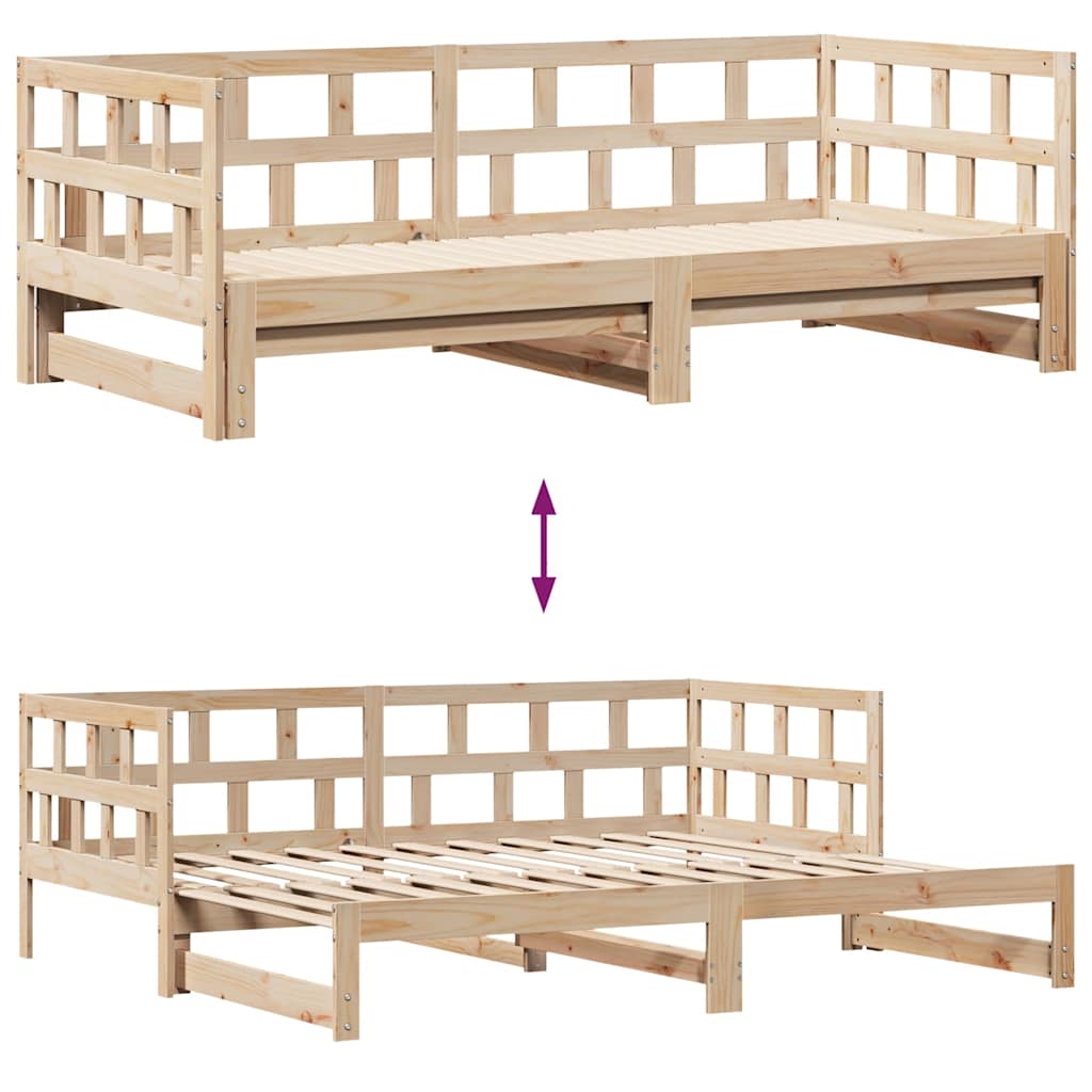 Daybed With Trundle And Drawers Without Mattress 90X200 Cm