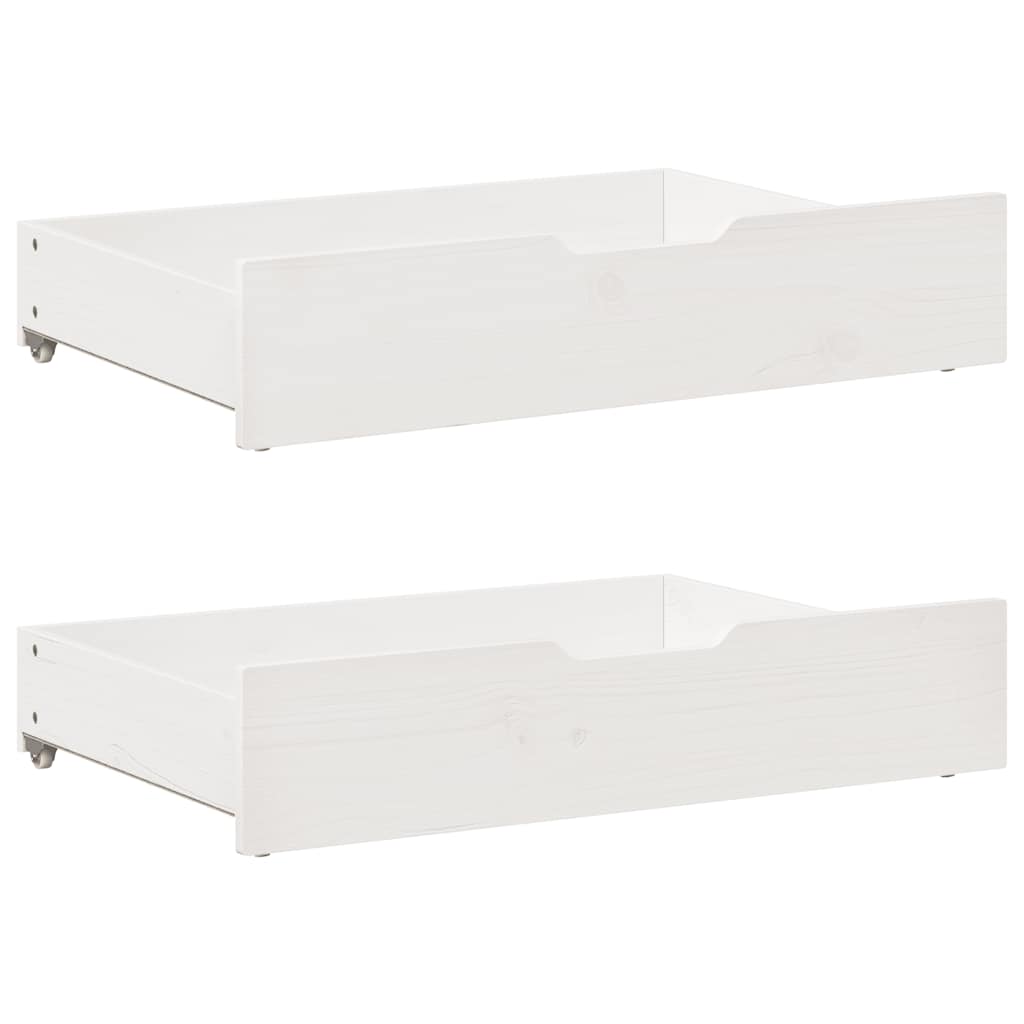 Daybed With Trundle And Drawers Without Mattress White 90X200 Cm