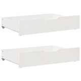 Daybed With Trundle And Drawers Without Mattress White 90X200 Cm