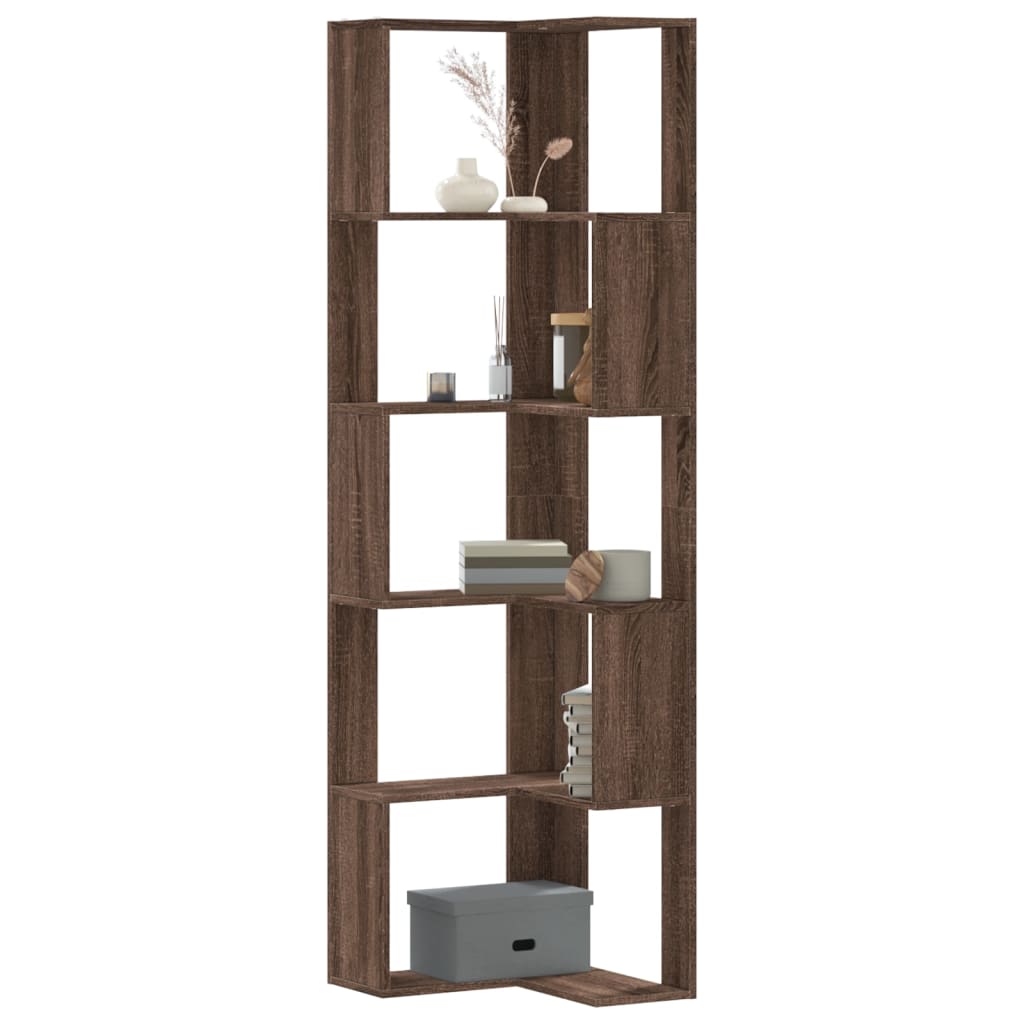 Corner Bookcase 5-Tier 50X50X179 Cm Engineered Wood