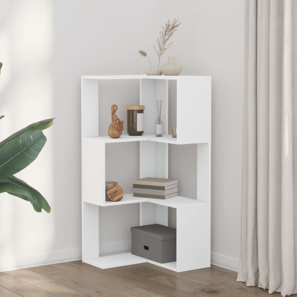 Corner Bookcase 3-Tier 50X50X102 Cm Engineered Wood