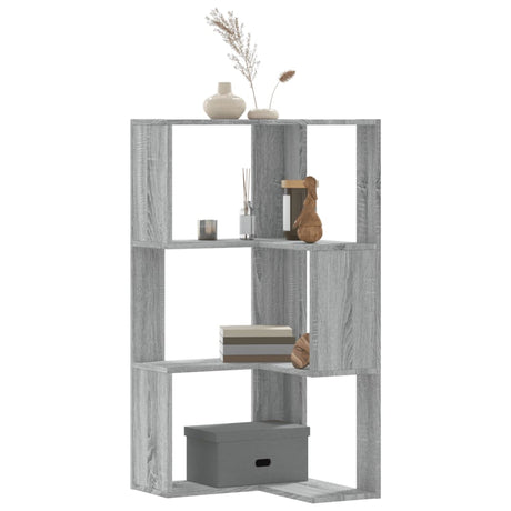 Corner Bookcase 3-Tier 50X50X102 Cm Engineered Wood