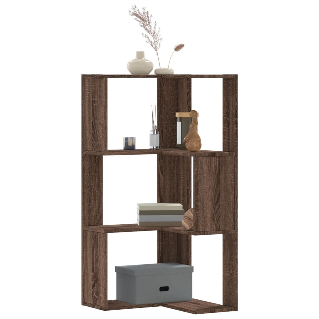 Corner Bookcase 3-Tier 50X50X102 Cm Engineered Wood