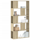 Bookcase 5-Tier 80.5X23.5X162.5 Cm Engineered Wood