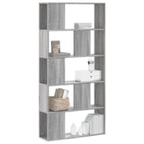 Bookcase 5-Tier 80.5X23.5X162.5 Cm Engineered Wood