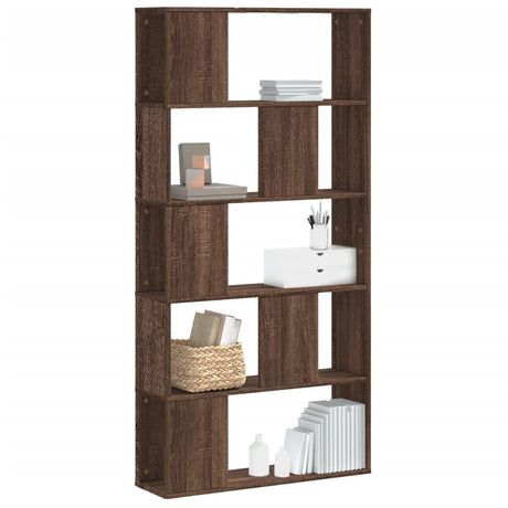 Bookcase 5-Tier 80.5X23.5X162.5 Cm Engineered Wood