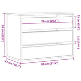 Corner Chest of Drawers Black 80x41x58 cm Engineered Wood