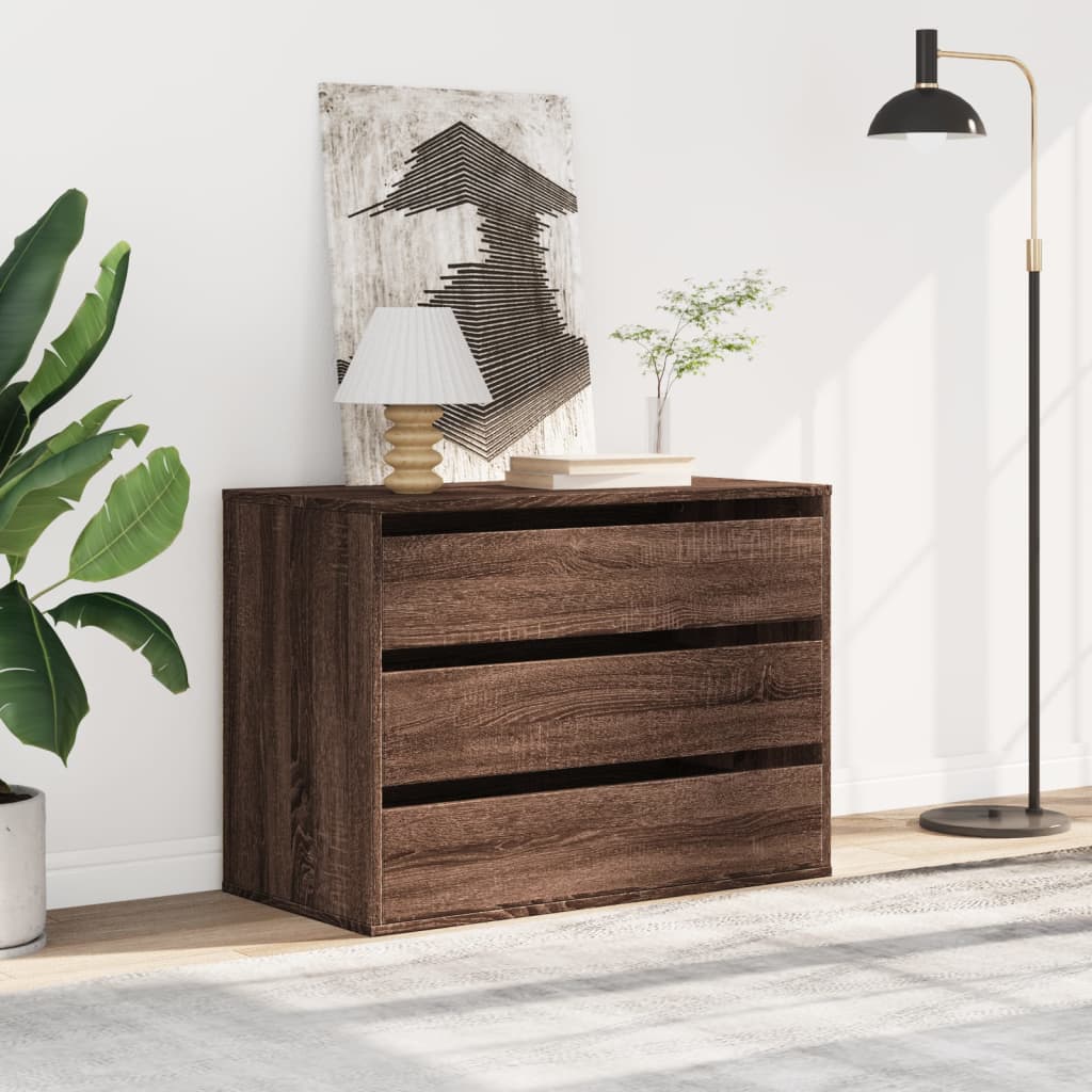 Corner Chest of Drawers Brown Oak 80x41x58 cm Engineered Wood
