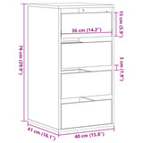 Corner Chest of Drawers Old Wood 40x41x76 cm Engineered Wood