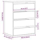 Corner Chest of Drawers Concrete Grey 60x41x76 cm Engineered Wood