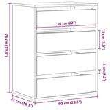 Corner Chest of Drawers Brown Oak 60x41x76 cm Engineered Wood