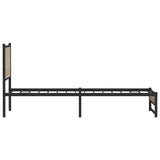 Metal Bed Frame without Mattress Sonoma Oak 107x203 cm