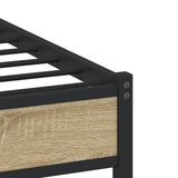 Metal Bed Frame without Mattress Sonoma Oak 107x203 cm