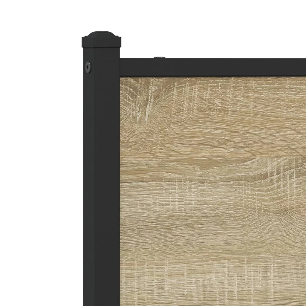 Metal Bed Frame without Mattress Sonoma Oak 107x203 cm