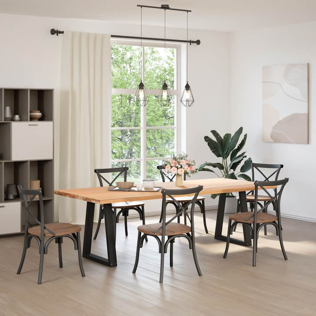 Dining Table Legs V-Shape 2 Pcs Steel