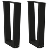 Coffee Table Legs V-Shape 2 Pcs Steel