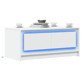 Coffee Table With Led Lights Engineered Wood
