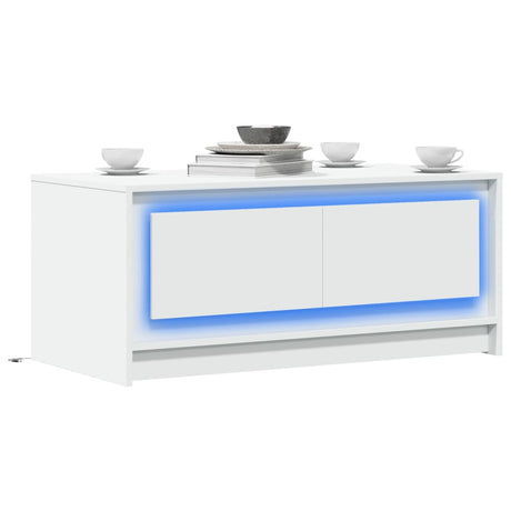 Coffee Table With Led Lights Engineered Wood