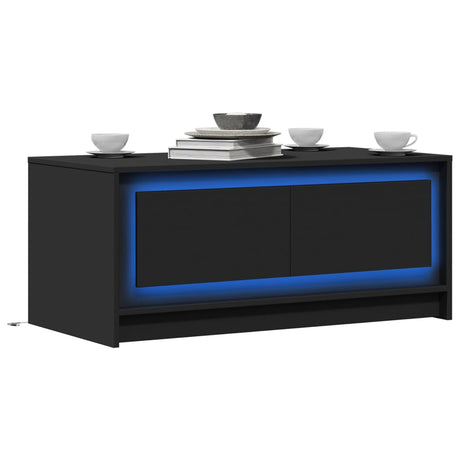 Coffee Table With Led Lights Engineered Wood