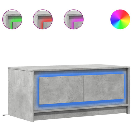 Coffee Table With Led Lights Engineered Wood