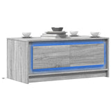 Coffee Table With Led Lights Engineered Wood