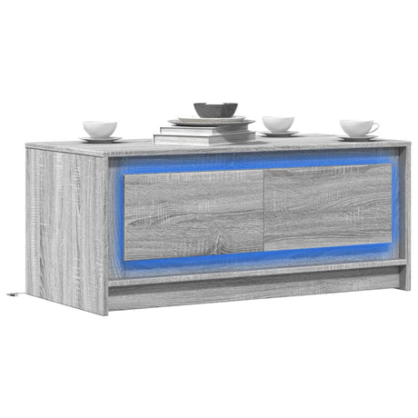 Coffee Table With Led Lights Engineered Wood