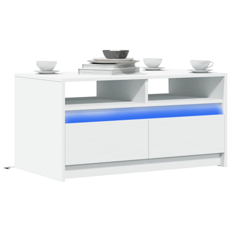 Coffee Table With Led Lights Engineered Wood