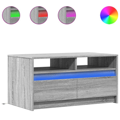 Coffee Table With Led Lights Engineered Wood