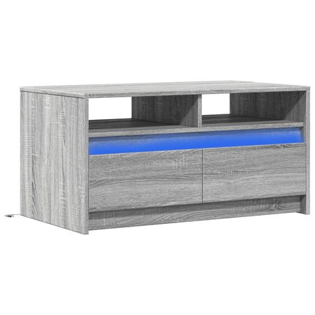 Coffee Table With Led Lights Engineered Wood