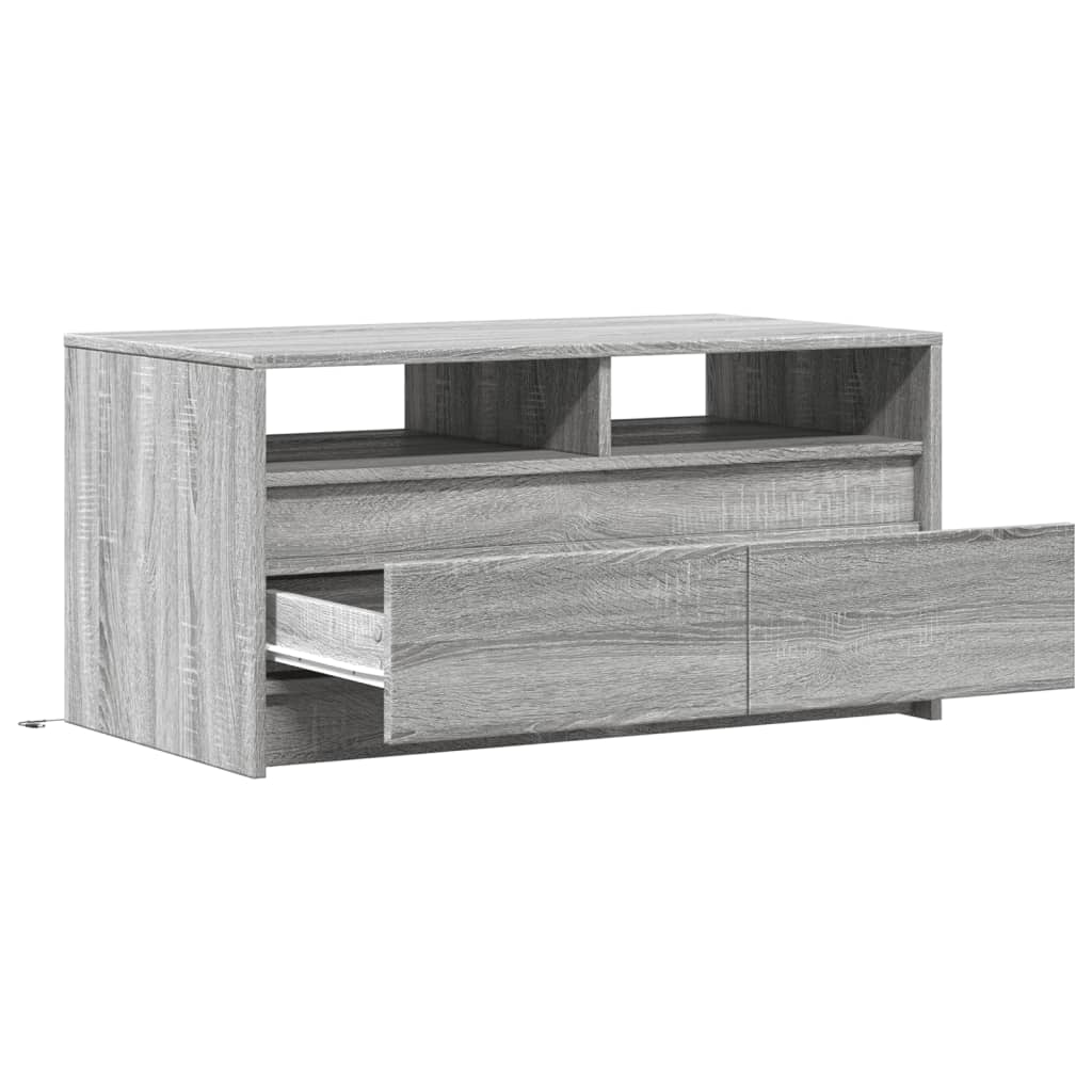 Coffee Table With Led Lights Engineered Wood