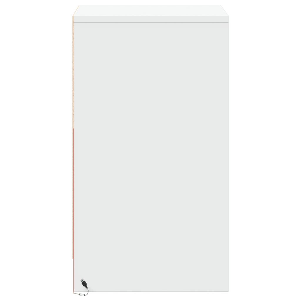 Bedside Cabinets With Led Lights 2 Pcs Engineered Wood