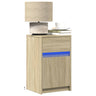 Bedside Cabinets With Led Lights 2 Pcs Engineered Wood