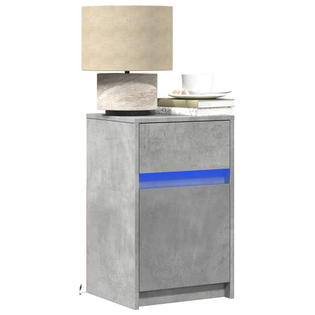 Bedside Cabinets With Led Lights 2 Pcs Engineered Wood