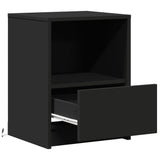 Bedside Cabinet With Led Lights Engineered Wood