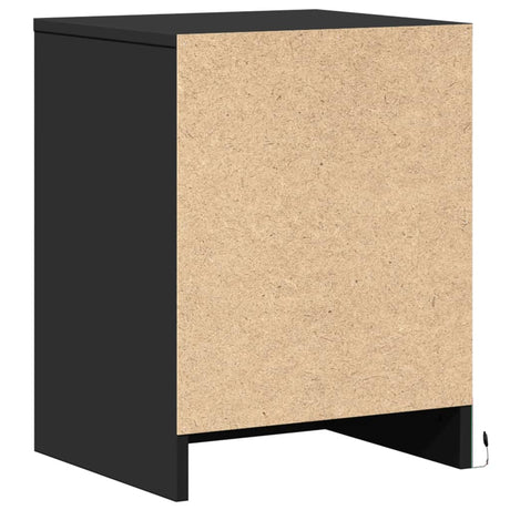 Bedside Cabinet With Led Lights Engineered Wood