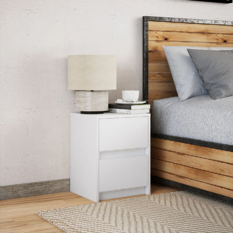 Bedside Cabinet With Led Lights Engineered Wood